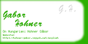 gabor hohner business card